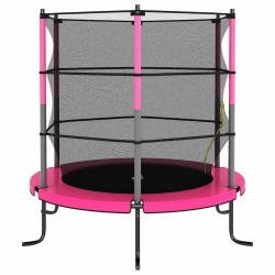 Trampoline avec filet de sécurité Rond 140x160 cm Rose 