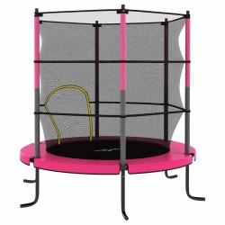 Trampoline avec filet de sécurité Rond 140x160 cm Rose 