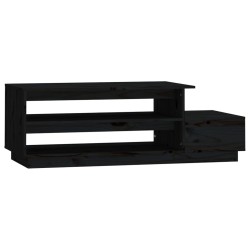 Table basse Noir 120x50x40,5 cm Bois massif de pin 