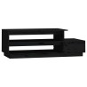 Table basse Noir 120x50x40,5 cm Bois massif de pin 