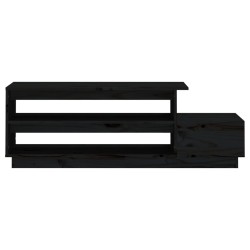 Table basse Noir 120x50x40,5 cm Bois massif de pin 