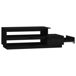 Table basse Noir 120x50x40,5 cm Bois massif de pin 
