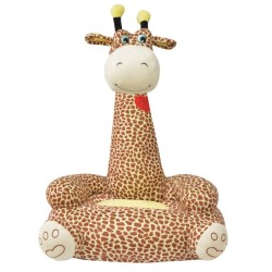 Chaise en peluche pour enfants Girafe Marron  