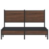 Cadre de lit en métal sans matelas chêne marron 137x190 cm 
