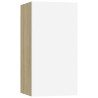 Meubles TV 2 pcs Blanc et chêne sonoma Bois d’ingénierie 