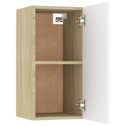 Meubles TV 2 pcs Blanc et chêne sonoma Bois d’ingénierie 