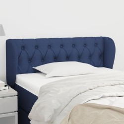 Tête de lit avec oreilles Bleu 103x23x78/88 cm Tissu 