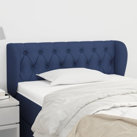 Tête de lit avec oreilles Bleu 103x23x78/88 cm Tissu 