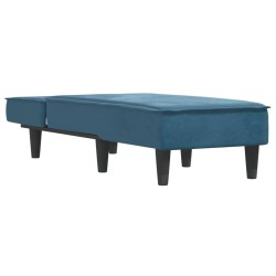Chaise longue bleu velours 