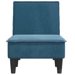 Chaise longue bleu velours 