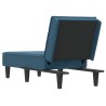 Chaise longue bleu velours 