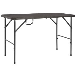 Table de jardin pliante Marron 120x60x74cm PEHD Aspect de rotin 