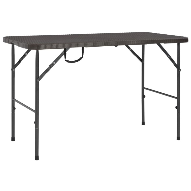 Table de jardin pliante Marron 120x60x74cm PEHD Aspect de rotin Table de jardin pliante Marron 120x60x74cm PEHD Aspect de rotin