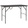 Table de jardin pliante Marron 120x60x74cm PEHD Aspect de rotin 