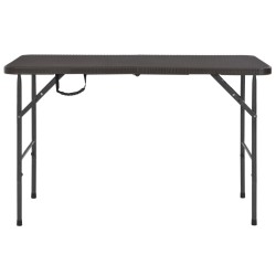 Table de jardin pliante Marron 120x60x74cm PEHD Aspect de rotin 