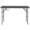 Table de jardin pliante Marron 120x60x74cm PEHD Aspect de rotin 