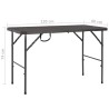 Table de jardin pliante Marron 120x60x74cm PEHD Aspect de rotin 