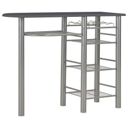 Ensemble de bar avec étagères 3 pcs Bois et acier Noir 