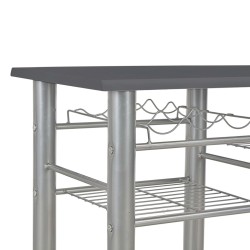 Ensemble de bar avec étagères 3 pcs Bois et acier Noir 