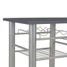 Ensemble de bar avec étagères 3 pcs Bois et acier Noir 