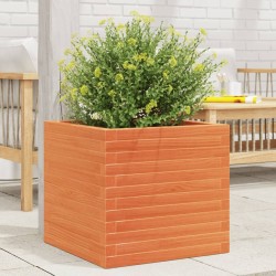 Jardinière cire marron 50x50x46 cm bois de pin massif 