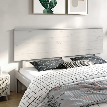 Tête de lit Blanc 204x6x82,5 cm Bois massif de pin 