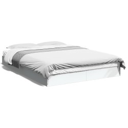 Cadre de lit sans matelas blanc 140x200 cm bois d'ingénierie 