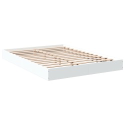 Cadre de lit sans matelas blanc 140x200 cm bois d'ingénierie 