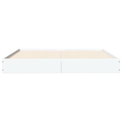 Cadre de lit sans matelas blanc 140x200 cm bois d'ingénierie 
