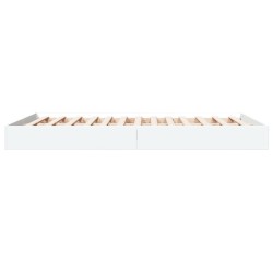 Cadre de lit sans matelas blanc 140x200 cm bois d'ingénierie 