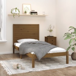 Cadre de lit sans matelas marron miel 100x200 cm bois massif 