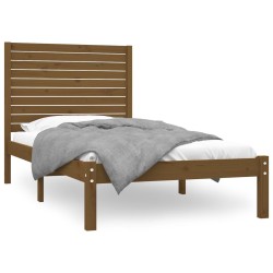 Cadre de lit sans matelas marron miel 100x200 cm bois massif 