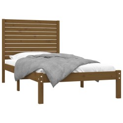 Cadre de lit sans matelas marron miel 100x200 cm bois massif 