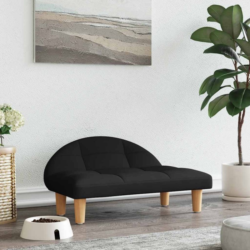 Lit pour chien noir 70x52x30 cm tissu 