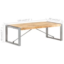 Table basse 120x60x40 cm Bois de manguier brut 