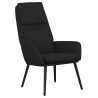 Chaise de relaxation avec tabouret Noir Tissu 