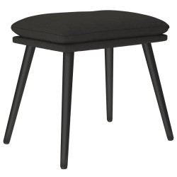 Chaise de relaxation avec tabouret Noir Tissu 