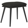 Chaise de relaxation avec tabouret Noir Tissu 