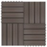 Carreaux de terrasse 22 pcs 30 x 30 cm 2 m² WPC Marron foncé 