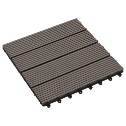 Carreaux de terrasse 22 pcs 30 x 30 cm 2 m² WPC Marron foncé 