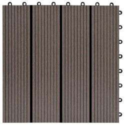 Carreaux de terrasse 22 pcs 30 x 30 cm 2 m² WPC Marron foncé 