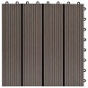 Carreaux de terrasse 22 pcs 30 x 30 cm 2 m² WPC Marron foncé 