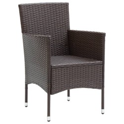 Chaises à manger de jardin lot de 2 Résine tressée Marron 