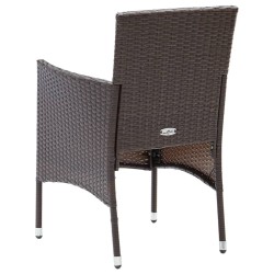 Chaises à manger de jardin lot de 2 Résine tressée Marron 