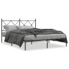 Cadre de lit métal sans matelas avec tête de lit noir 150x200cm 