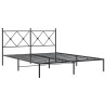 Cadre de lit métal sans matelas avec tête de lit noir 150x200cm 