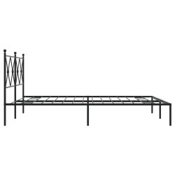 Cadre de lit métal sans matelas avec tête de lit noir 150x200cm 