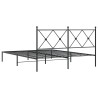 Cadre de lit métal sans matelas avec tête de lit noir 150x200cm 