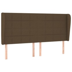 Tête de lit avec oreilles Marron foncé 163x23x118/128 cm Tissu 