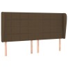 Tête de lit avec oreilles Marron foncé 163x23x118/128 cm Tissu 